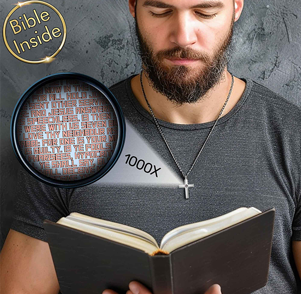 Necklaces With Bible Verses Cross Pendant with Scripture Inside My Nano Jewelry